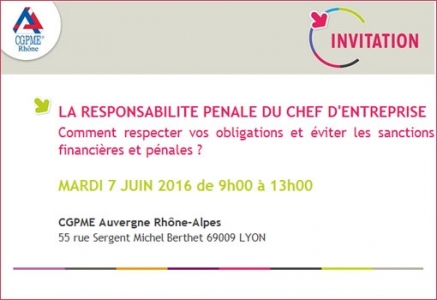 LA RESPONSABILITE PENALE DU CHEF D'ENTREPRISE - CGPME