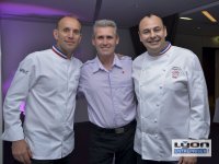 Davy Tissot, chef étoilé du restaurant SAISONS à Lyon, Christophe Roure, chef étoilé du neuvième Art à Lyon et le confiturier Philippe BRUNETON, meilleur ouvrier de France 