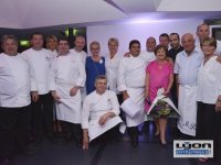 Danièle Pierrefeu et les chefs étoilés au 20 ème anniversaire des Gastronomes de Lyon au Sofitel de Lyon