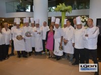 Danièle Pierrefeu et les chefs étoilés au 20 ème anniversaire des Gastronomes de Lyon au Sofitel de Lyon