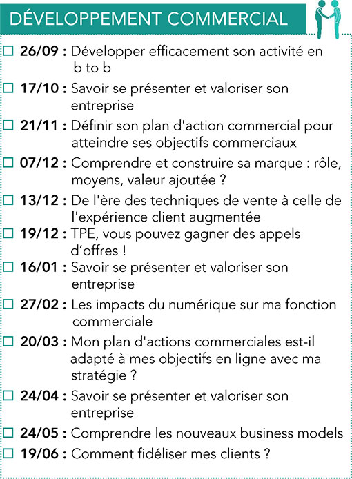 Formations Développement commercial CPME 2017 -2018