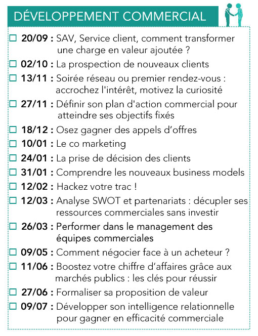 Formations Développement commercial CPME 2018 - 2019