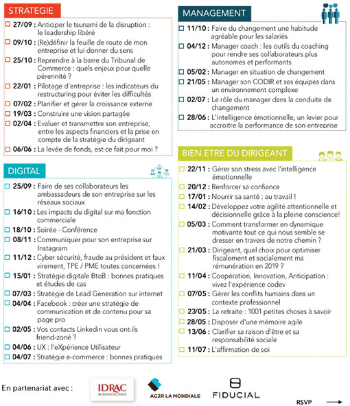 calendrier et thématiques des formation CPME 2018 2019